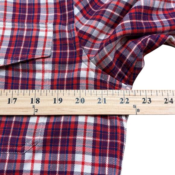 Scotch & Soda Red Purple Plaid Flannel Button Down Shirt Regular Fit Men’s XL - Picture 4 of 8